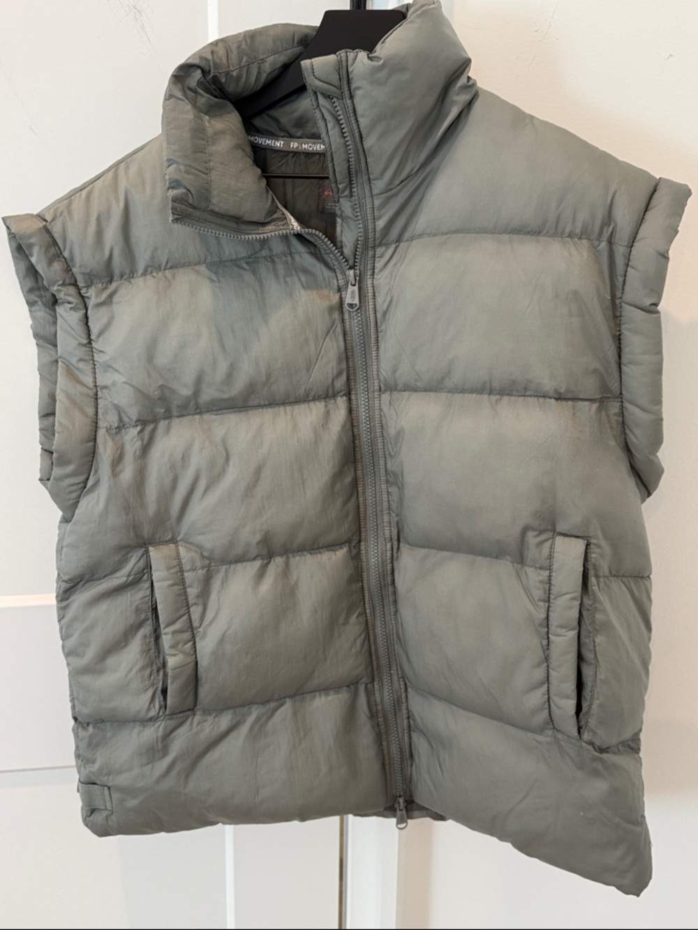 Free People Movement  a bubble Puffer vest XS sage green